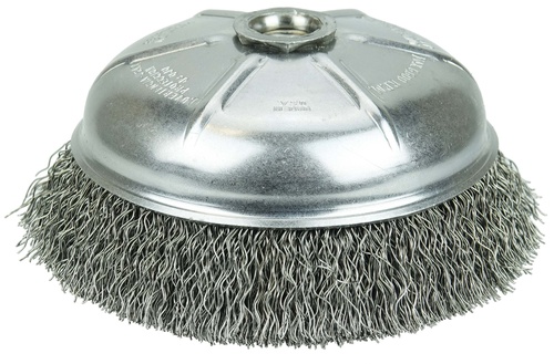 Picture of Weiler Abrasive 6" X 5/8"-11 .020" Crimped Steel Wire Wire Wheel Brush